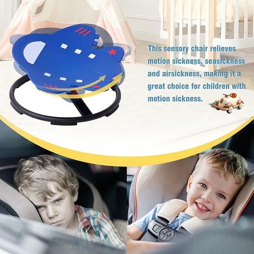 Sensory Spinning Chair for Kids,Autistic Childs Swivel Chair,Sit and Spin Toy,Training Body Coordination,Metal Base Non-Slip Indoor and Outdoor Activity Spins Toys,Ages 3-12 (blue)