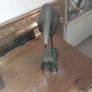 Vintage African Wood Figurine of Wader Bird on Base Image 4