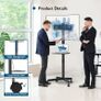 NEW SALE | Mobile TV Stand on Wheels for 23-60 inch Plasma/LCD/LED TVs, Portable TV Stand with Laptop Shelf, Height Adjustable Wheeled Rolling TV Cart Image 5