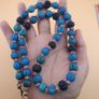 Antique Venetian African Style Melon Shape Glass & Chevron Glass Beads Necklace Image 9