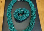 Malachite Chip necklace and bracelet set