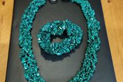 Malachite Chip necklace and bracelet set