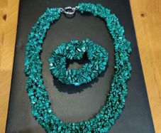 Malachite Chip necklace and bracelet set