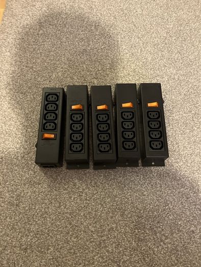 5x Well Shin WS-045-0-4 IEC Power Strip 10A 250V Board 1 to 4 with Switch
