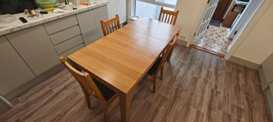 Solid Table and 4 Chairs