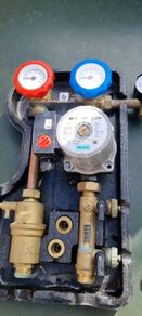2 solar water panels, pump and expansion vessel