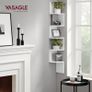 FREE P&P Corner Shelf, 5-tier Floating Wall Shelf With Zigzag Design, Bookshelf, White Image 3