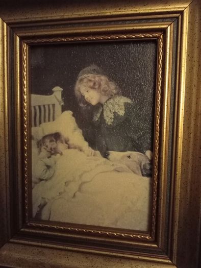 Oleograph of Wake Up It's A Christmas Morning by Arthur Elsley
