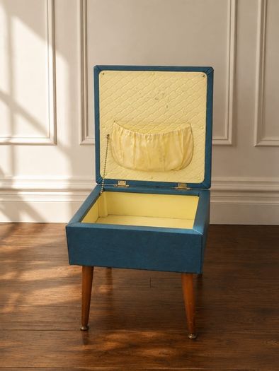 Vintage SHERBORNE Sewing Box  Foot Stool