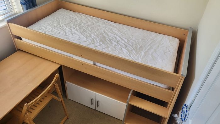 bed, Desk and storage combination