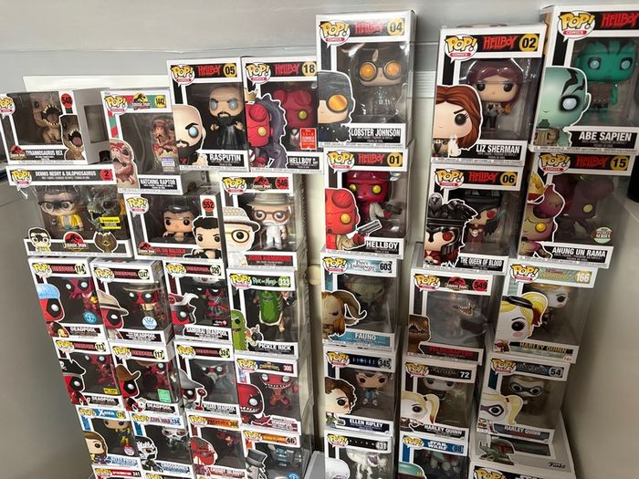 47 Boxed Funko Pop Collection - Hellboy, Jurassic Park, Alien, Deadpool & More