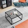 FREE EXPRESS SHIPPING Glass Coffee Table, Small Modern Coffee Table Square Simple Center Tables for Living Room 26.7 x 26.7 x 15.7 Inches Image 4