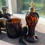 Vintage Amber Tortoiseshell Glass Dressing Table or Vanity Set of 6 Pieces Image 4