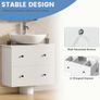 Bathroom under sink cabinet,wall mounted under sink storage,bathroom storage with 2 drawers, Toilet Paper Storage Cabinet, vanity unit, 60 x 30 x 50 cm for small bathroom, White Image 4