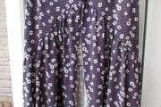 Black White Floral Skirt