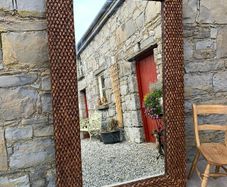 Large Vintage Woven Frame Mirror.