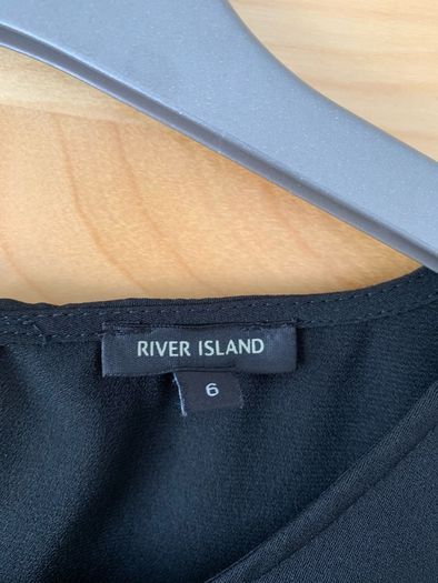 River Island Black & Gold Bell Sleeve Top