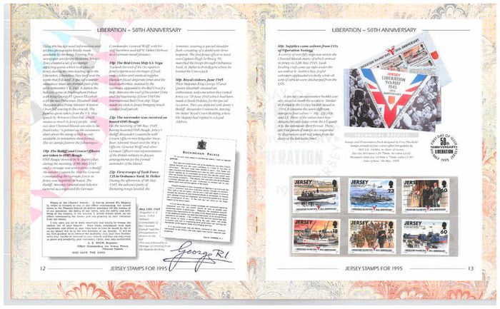 1995 Jersey (Channel Islands) Stamp Year Book (softback) issued by Jersey Post with 14 images of contents