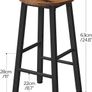Bar Stools Set of 2, Kitchen Breakfast Bar Chiars, Industrial 63 cm Height Stools for Dining Room, Kitchen, Solid and Stable, Rustic Brown and Black Image 3
