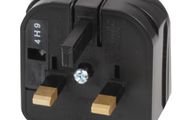 2 Pin USA to UK Converter Plug, 10A, Black