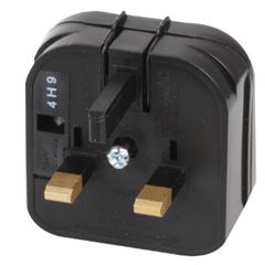 2 Pin USA to UK Converter Plug, 10A, Black
