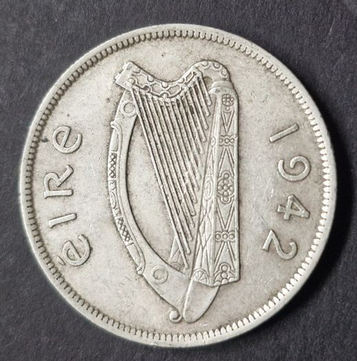 Eire 1942 Half Crown Silver Coin