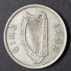 Eire 1942 Half Crown Silver Coin