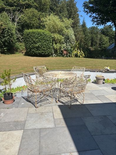 Ornate Antique-Style Gothic Wirework Garden Set (Table & 4 Armchairs)
