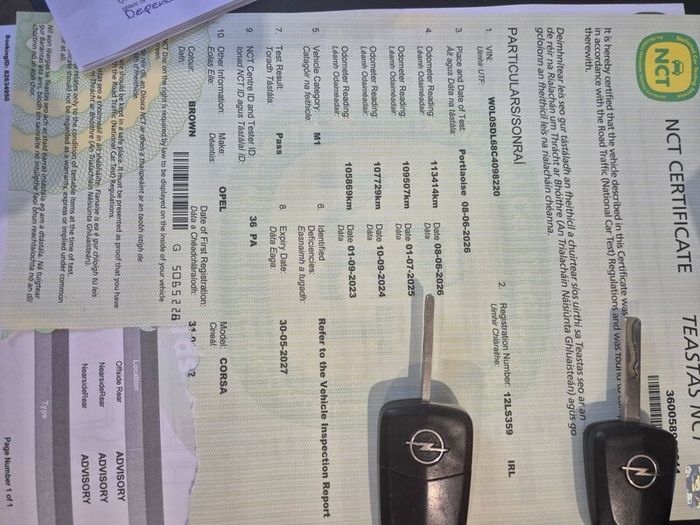 Opel Corsa 2012 brand new nct