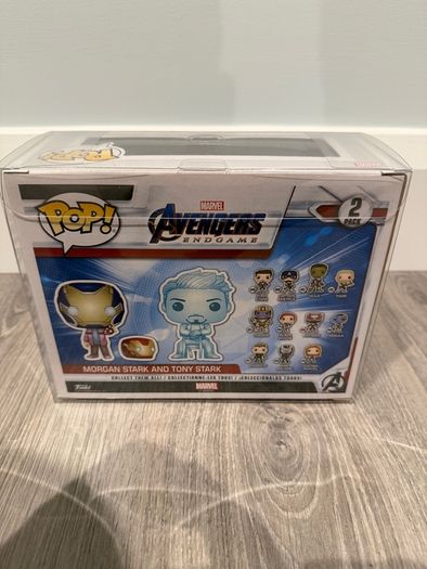 Funko Avengers Iron Man Morgan Stark and Tony Stark Pop in a Box Exclusive Glow in the Dark 2 Pack Vaulted