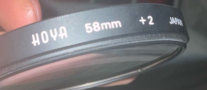 58mm hoya +2 macro filter