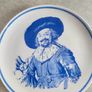 Vintage Delfts Blauw Royal G Wall Plate, The Merry Drinker Frans Hals Portrait, Wall Hanging, Decorative Delftware, Blue and White Image 3