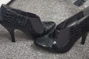 Black ankle shoes size 3 never worn