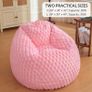 Luxury Bubble Fluffy Faux Rabbit Fur Bean Bag Cover(No Filler), Pink No-Shed, Non-Slip Bottom, Wrap-Around Zipper, Washable, Sweet Stuffed Animal Storage Beanbag Cover for Kids Teens Girls Adult Image 5