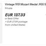 Silver 1931 Wolfgang Amadeus Mozart medal Image 3