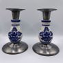 Vintage ceramic and pewter candlestick  holders Image 4