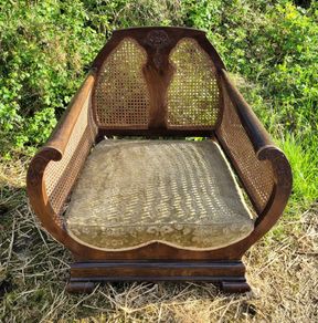 Antique cane bergere chair