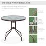 4 Seater Patio Furniture with Parasol, Outdoor Dining Set, Folding Chairs and Table Beige Image 5