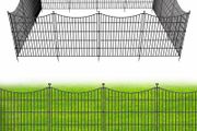 15 Panels No Dig Garden Fence  81 cm (H) X 1080 cm (L) Outdoor Decorative Tall Dog Fence for Yard, Animal Barrier, Rustproof Metal Garden Edging and Borders | Temporary Fencing Stakes