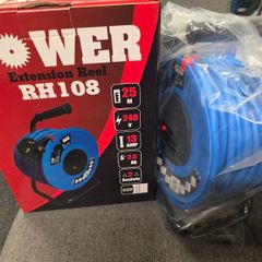 POWER RH108 25m Heavy Duty Extension Cable Reel Brand New