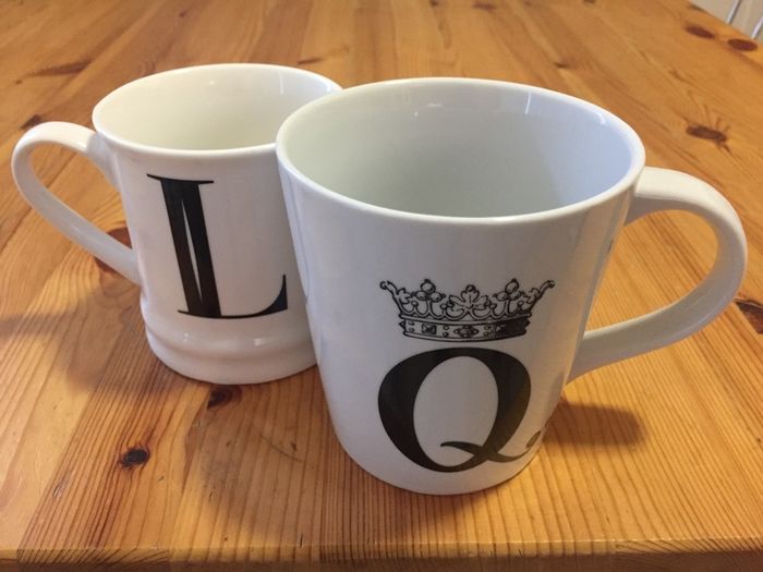 Typographical Mug Pair Q and L