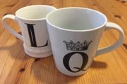 Typographical Mug Pair Q and L
