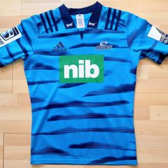 Mint 2018 Auckland Blues Adidas Rugby Jersey Size L