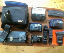 Various Cameras and Camera Bags