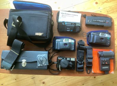 Various Cameras and Camera Bags