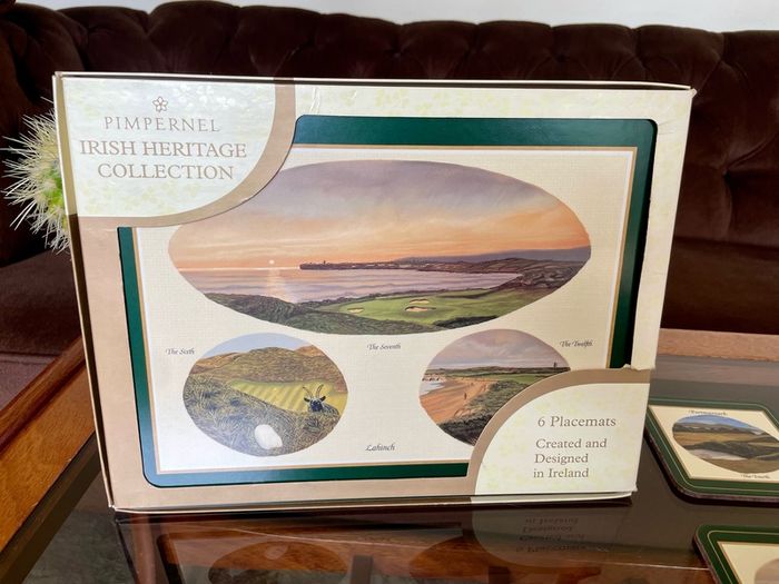 Six Vintage Irish Golfing Greats by Pimpernel Place Mats with Tips from Christy O Connor Senior