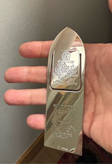 Vintage Bermuda Sterling Silver Bookmark Clip Coat of Arms Map Hallmarked 20g