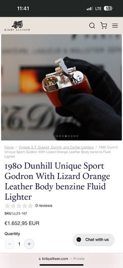 Dunhill Sport Godron lighter vintage, tobacco