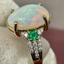 Gold Rind with Opal, Emerald and Moissanite Image 4
