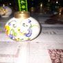 5 Beautiful Old Ceramic Oil Lamps, Painted with Orange, Yellow, and Blue Pansies Postage Available Image 4